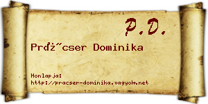Prácser Dominika névjegykártya