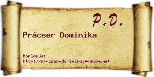 Prácser Dominika névjegykártya